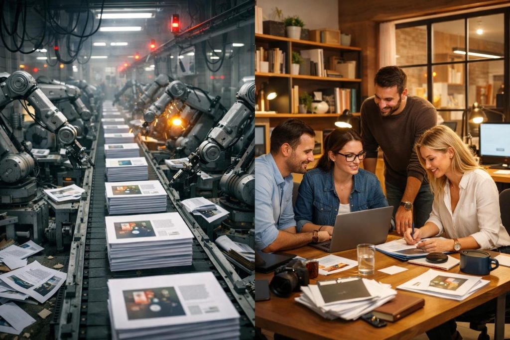 erfahren sie, warum die massenproduktion von inhalten im vergleich zu redaktionellen strukturen an effektivität verliert und welche vorteile eine strukturierte redaktion bietet.